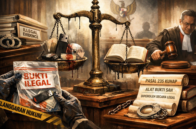 Ilustrasi bukti ilegal dan martabat peradilan pidana. Foto: Dokumentasi pribadi