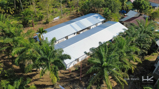 Penampakan rumah sementara di Aceh Tamiang yang telah rampung. Foto: Dok. Istimewa