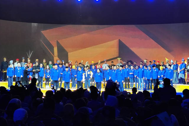 Suasana acara deklarasi Partai Gema Bangsa di JCC Senayan, Jakarta, Sabtu (17/1/2026).  Foto:  Dok. Luthfi Humam/kumparan