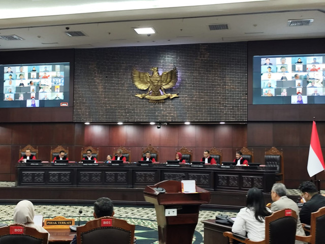 Suasana sidang pembacaan putusan/ketetapan Mahkamah Konstitusi (MK) pada Senin (19/1/2026). Foto: Luthfi Humam/kumparan