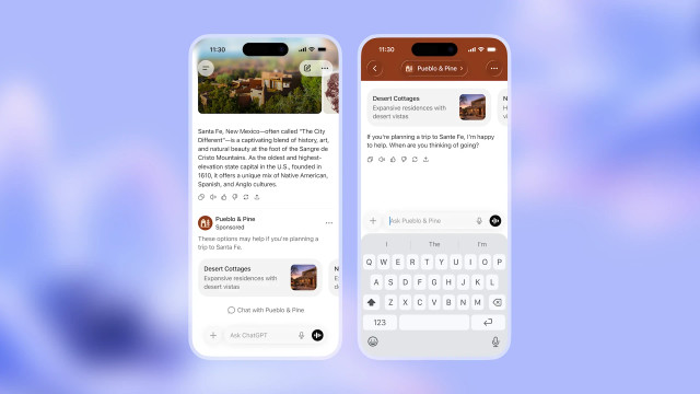 Iklan di ChatGPT Go maupun versi gratis. Foto: OpenAI