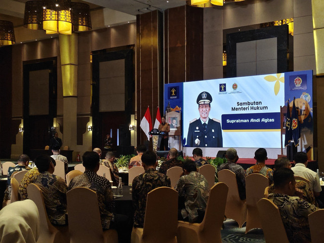 Menteri Hukum, Supratman Andi Agtas, di Royal Ambarrukmo, Kabupaten Sleman, Selasa (20/1/2026). Dok: Panji/kumparan