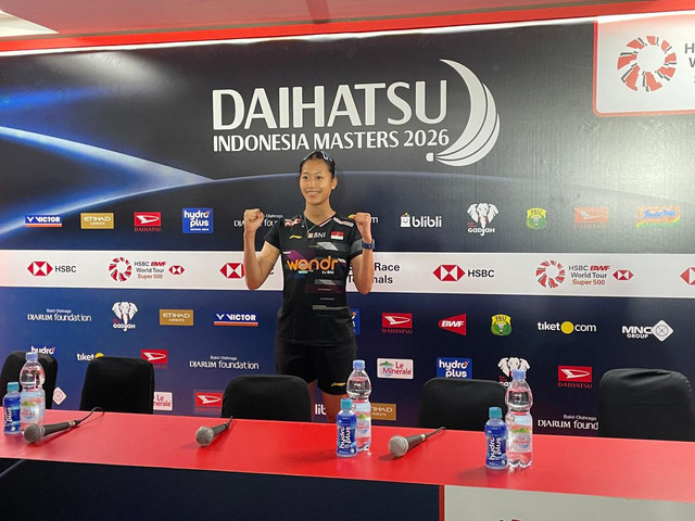 Putri Kusuma Wardani usai tampil di Indonesia Masters 2026, Istora, Senayan, Jakarta Pusat. Foto: Antika Fahira/kumparan