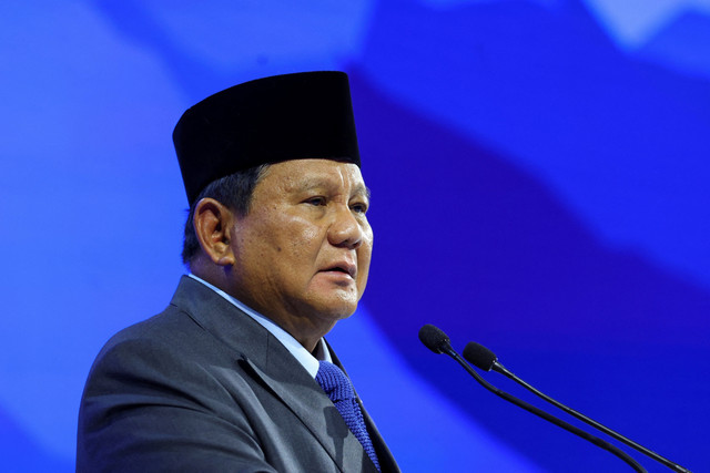Presiden Prabowo Subianto berbicara selama World Economic Forum (WEF) di Davos, Swiss, Kamis (22/2026). Foto: Denis Balibouse/REUTERS
