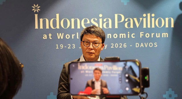 Direktur Utama Telkomsel, Nugroho, saat menghadiri World Economic Forum (WEF) Annual Meeting 2026 di Davos, Swiss, sebagai bagian dari kontribusi Indonesia melalui Indonesia Pavilion dan Indonesia Incorporated Corner. Foto: Dok. Telkomsel