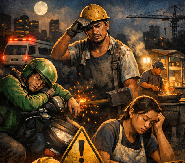Ilustrasi: Gambar dibuat menggunakan Open AI yang menggambarkan overwork menyebabkan kelelahan fisik dan mental dan berdampak sistemik