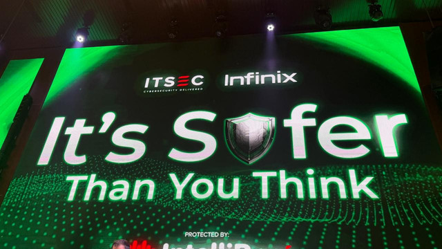 Infinix kerja sama dengan ITSEC Asia untuk memperkuat aspek keamanan digital di lini smartphone terbarunya, NOTE Edge 5G+. Foto: Habib Allbi Ferdian/kumparan
