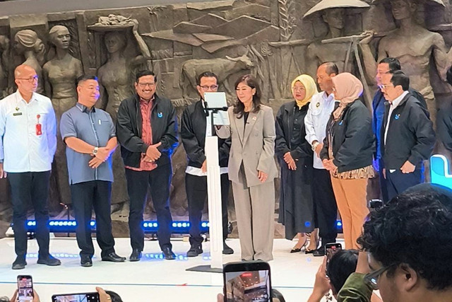 Menkomdigi Meutya Hafid menghadiri Launching Registrasi Biometrik: SEMANTIK (SEnyum, aMAN dengan BiomeTrIK) di Gedung Sarinah, Menteng, Jakarta Pusat, Selasa (27/1/2026). Foto: Jeni Ritanti/kumparan