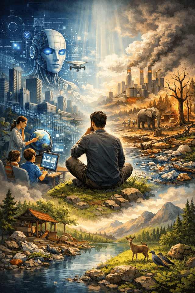 Ilustrasi manusia reflektif (Foto: dok. pribadi)