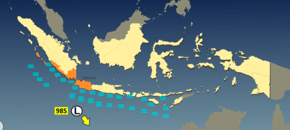 Bibit Siklon Tropis  98S  terbentuk pada 28/1/2026 dan daerah yang terdampak. Foto: Dok. BMKG