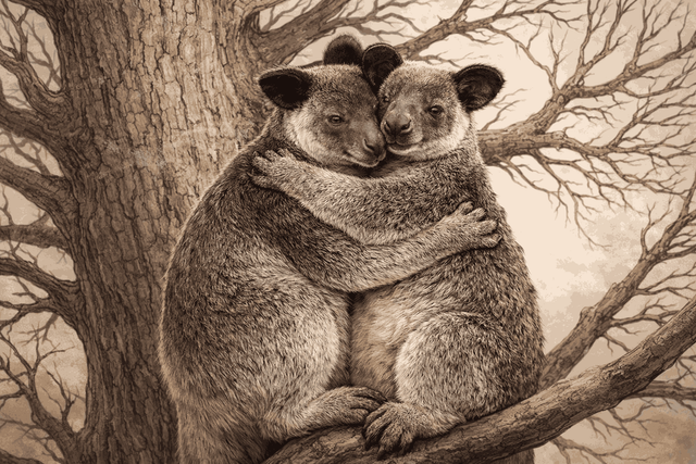 Kanguru pohon berasal dari genus Dendrolagus, kelompok marsupial yang berevolusi sejak era Pliosen hingga sekarang (Gambar: ChatGBT Image)