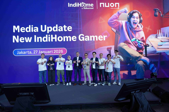 Telkomsel dan Nuon luncurkan Indihome Gamer di Telkomsel Smart Ofiice, Selasa (27/1/2026). Foto: Telkomsel