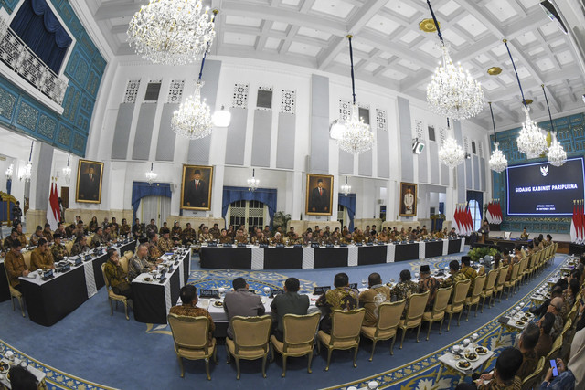 Suasana saat sidang kabinet paripurna di Istana Negara, Jakarta. Foto: Kumparan.com