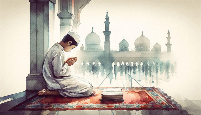 Ilustrasi seorang muslim sedang berdoa. Foto: Pixabay