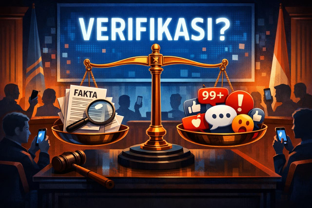 Ilustrasi mengadili fakta di ruang maya. Foto: Dokumentasi pribadi