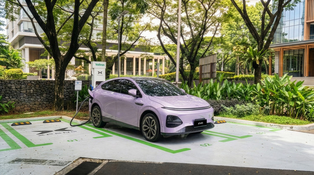 SPKLU Ultra Fast Charging Voltron dengan XPeng di Living World Alam Sutera. Foto: dok. XPeng Indonesia