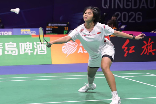 Thalita Ramadhani Wiryawan saat bermain di  Badminton Asia Team Championships (BATC) 2026 di Qingdao Conson Gymnasium, China. Foto: Instagram @badminton.ina
