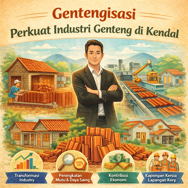 Ilustrasi gentengisasi perkuat industri genteng di Kendal. Foto: ChatGPT