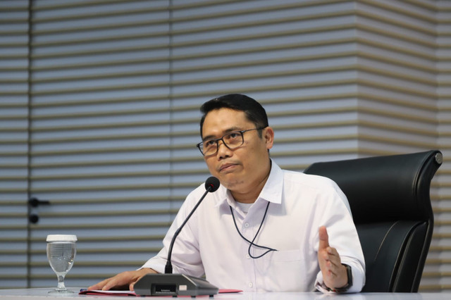 Plt Deputi Penindakan dan Eksekusi KPK, Asep Guntur Rahayu dalam konferensi pers di Gedung Merah Putih KPK, Jakarta Selatan, Kamis (5/2/2026). Foto: Dicky Adam Sidiq/kumparan