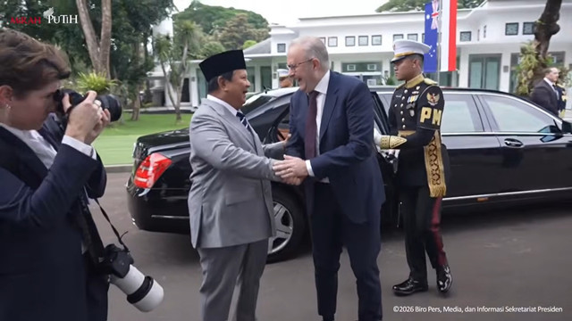 Presiden Prabowo Subianto kembali menerima kunjungan Perdana Menteri (PM) Australia, Anthony Albanese, di Istana Kepresidenan Jakarta, Jumat (6/2/2026). Foto: YouTube/ Sekretariat Presiden