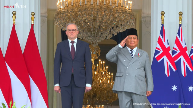 Presiden Prabowo Subianto kembali menerima kunjungan Perdana Menteri (PM) Australia, Anthony Albanese, di Istana Kepresidenan Jakarta, Jumat (6/2/2026). Foto: YouTube/ Sekretariat Presiden