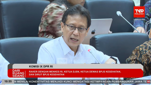 Menteri Kesehatan, Budi Gunadi Sadikin saat Raker Komisi IX DPR RI di Gedung Parlemen, Jakarta, Rabu (11/2/2026). Foto: YouTube/ TVR Parlemen