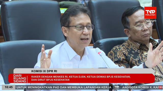 Menteri Kesehatan, Budi Gunadi Sadikin saat Raker Komisi IX DPR RI di Gedung Parlemen, Jakarta, Rabu (11/2/2026). Foto: YouTube/ TVR Parlemen