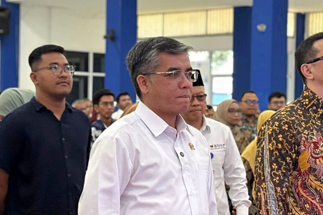 Menteri Ketenagakerjaan, Yassierli dalam Training of Trainers Shopee Affiliate bersama Kemnaker di Balai Besar Pelatihan Vokasi dan Produktivitas (BBPVP), Bekasi, Jabar, Rabu (11/2/2026). Foto: Amira Nada/kumparan