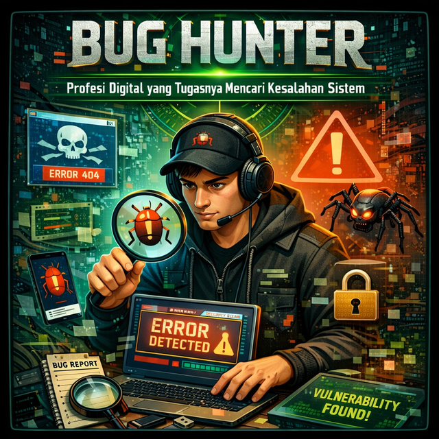 Ilustrasi Bug Hunter (Sumber Gambar: ChatGPT AI)