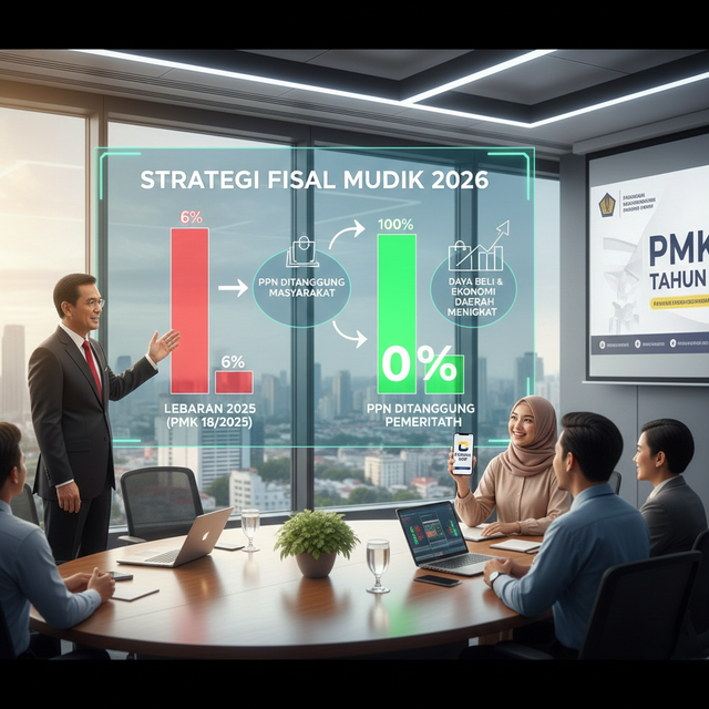 PPN DTP Pesawat Ekonomi Sebagai Strategi Fiskal Mudik 2026. Ilustrasi: Freepik