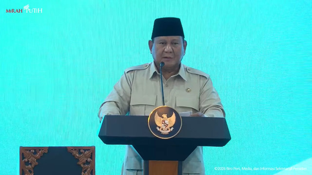 Presiden Prabowo menghadiri peresmian 1.072 SPPG dan 18 Gudang Ketahanan Pangan serta Groundbreaking 107 SPPG Polri, (13/2). Foto: YouTube/ Sekretariat Presiden