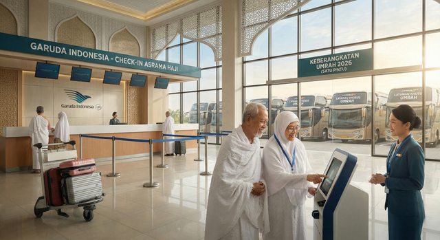 Antre Bandara No More! Umrah 2026 Wajib dari Asrama Haji. Ilustrasi: Freepik
