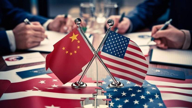 ilustrasi Bendera Tiongkok dan Amerika Serikat. Gambar: Kumparan