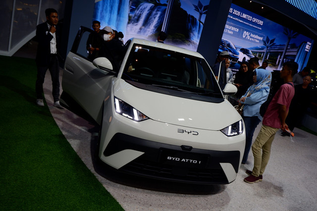 Mobil listrik BYD di IIMS 2026. Foto: Sena Pratama/kumparan