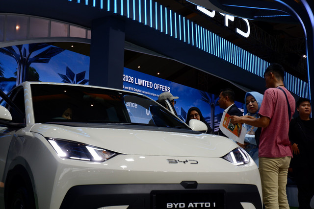 Mobil listrik BYD di IIMS 2026. Foto: Sena Pratama/kumparan
