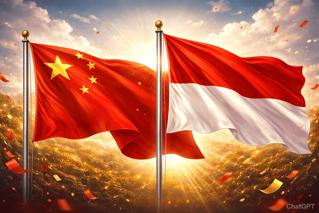Ilustrasi bendera China dan Indonesia Foto: Dok. ChatGPT