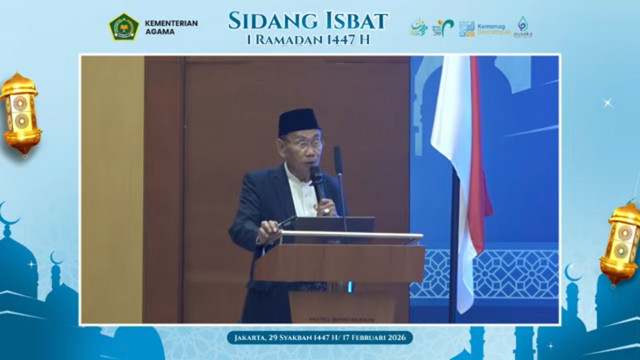 Seminar sidang Isbat 1 Ramadan 1447 H, Selasa (17/2/2026). Foto: YouTube/Bimas Islam TV