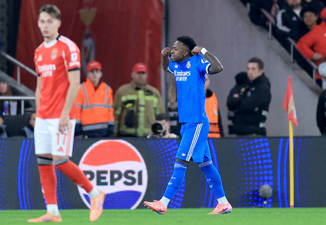 Benfica harus mengakui keunggulan Real Madrid saat menjamu wakil Spanyol itu pada leg pertama babak play-off Liga Champions 2025/2026, Rabu (18/2) dini hari WIB. Foto: Patricia De Melo Moreira/AFP