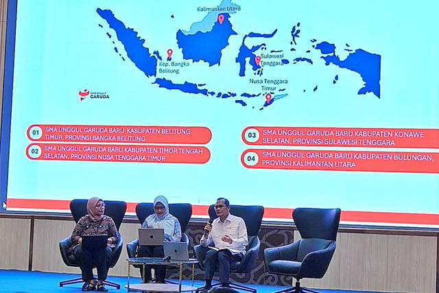 Kemdiktisaintek menggelar jumpa pers terkait Seleksi Penerimaan Peserta Didik Baru (PPDB) dan Rekruitmen Guru dan Tenaga Kependidikan SMA Unggul Garuda Baru Tahun Ajaran 2026/2027 di Graha Diktisaintek, Jakarta (18/2/2026). Foto: Jeni Ritanti/kumparan