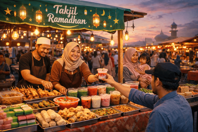 Ilustrasi UMKM di pasar ramadhan Foto: Chat GPT