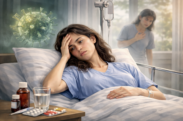 Ilustrasi pasien yang dirawat akibat infeksi influenza A (H3N2).AI