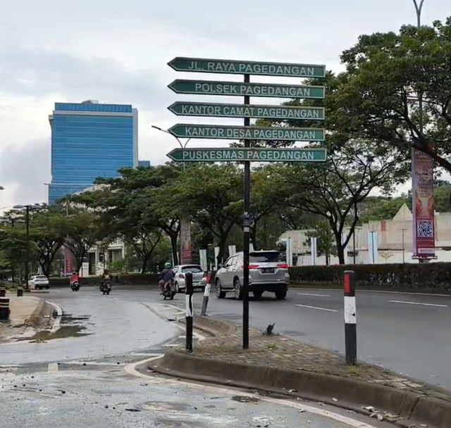 Petunjuk Jalan Raya Pagedangan. Foto: kumparan