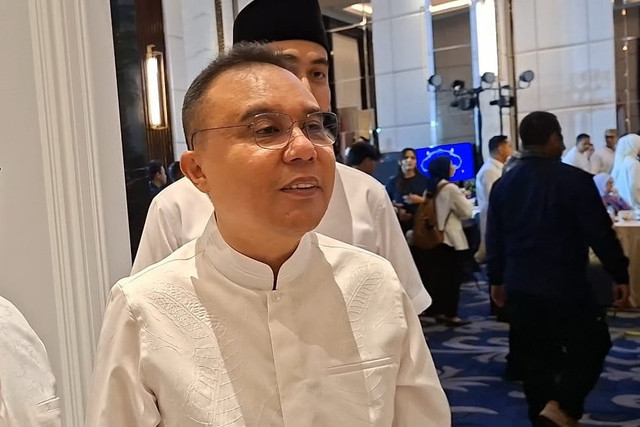 Wakil Ketua DPR RI, Sufmi Dasco Ahmad usai acara Bukber NasDem di NasDem Tower, Kamis (19/2/2026). Foto: Abid Raihan/kumparan