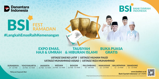 BSI Fest Ramadan 2026 digelar serentak di 9 kota di Indonesia. Foto: BSI.
