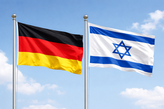 Ilustrasi bendera Jerman dan bendera Israel Foto: Dok. ChatGPT