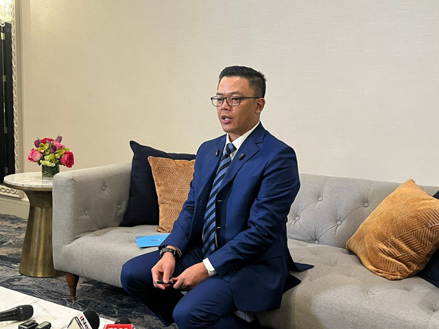 Menlu Sugiono dalam konferensi pers di Washington DC, Amerika Serikat, Jumat (20/2). Foto: Zamachsyari/kumparan