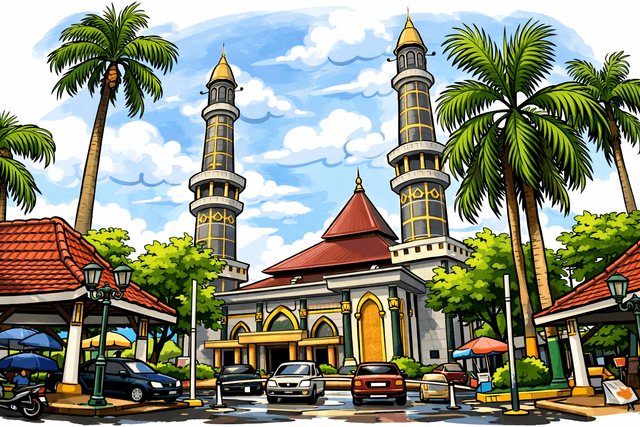 Masjid Agung Baitul Mukminin Kabupaten Jombang yang sudah selayaknya menjadi pusat ibadah, pusat peradaban dan kemandirian umat (Foto: dokumentasi pribadi ).