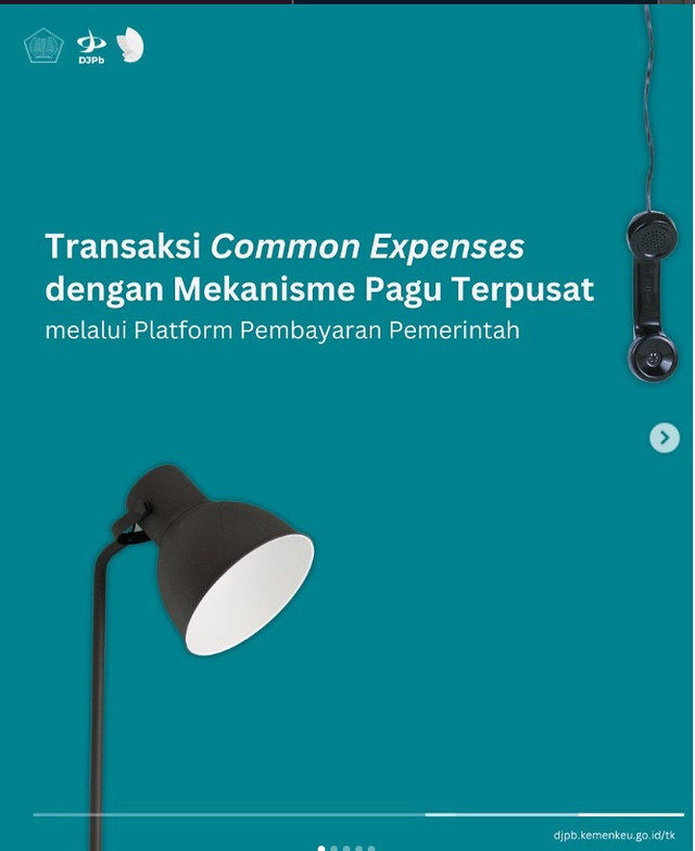 pembayaran common expenses melalui Platform Pembayaran Pemerintah.Sumber: Instagram PMO DJPb Kementerian Keuangan