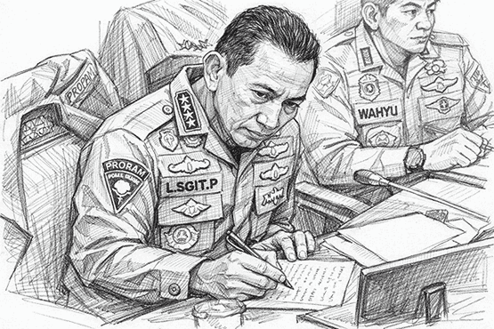 Saat Kapolri rapat dengan DPR terkait posisi kepolisian. Foto: Generated by AI