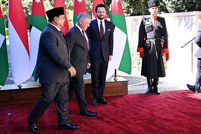Presiden Republik Indonesia, Prabowo Subianto, bertemu dengan Raja Kerajaan Yordania Hasyimiah, Raja Abdullah II ibn Al Hussein di Istana Basman, Amman pada Rabu, (25/2/2026). Foto: Dok. Biro Pers Sekretariat Presiden